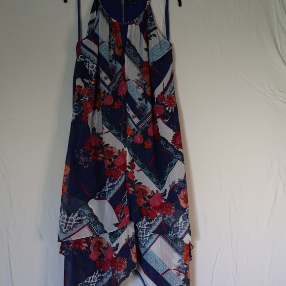 INC NWOT Scarf Flower Halter Handkerchief Dress Size 0X - Picture 3 of 8